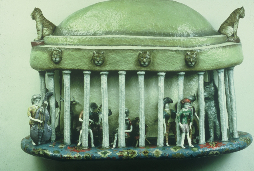 Asmoday's Circle, 1984, wall mixed media sculpture, 37"x54"x17", Kaplan Collection, Washington, DC : Textiles and Tapestries : Joan Danziger