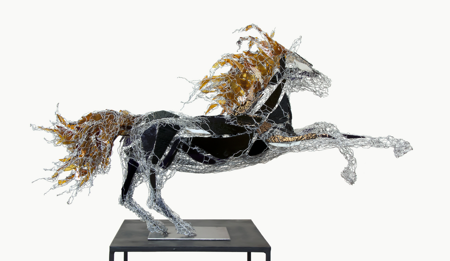 Black Star, 2016.
Metal, glass.
32 x 48 x 17 in.
Collection of National Sporting Library & Museum, Middleburg, VA. : Horses : Joan Danziger