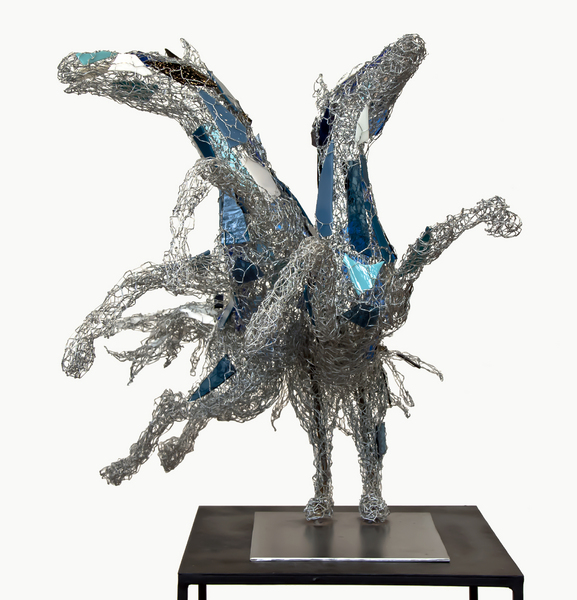 Riders of the Blue Spirit, 2016.
Metal, glass.
29 x 40 x 29 in. : Horses : Joan Danziger