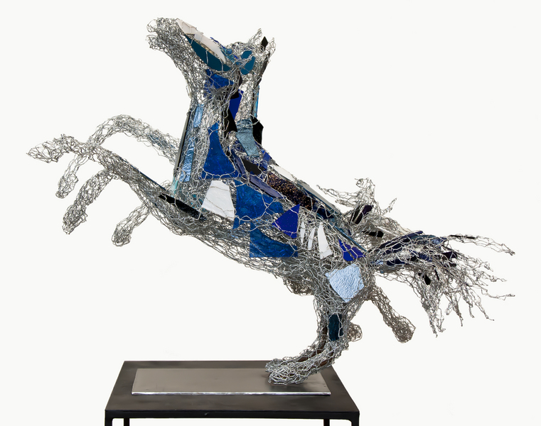 Riders of the Blue Spirit, 2016.
Metal, glass.
29 x 40 x 29 in. : Horses : Joan Danziger