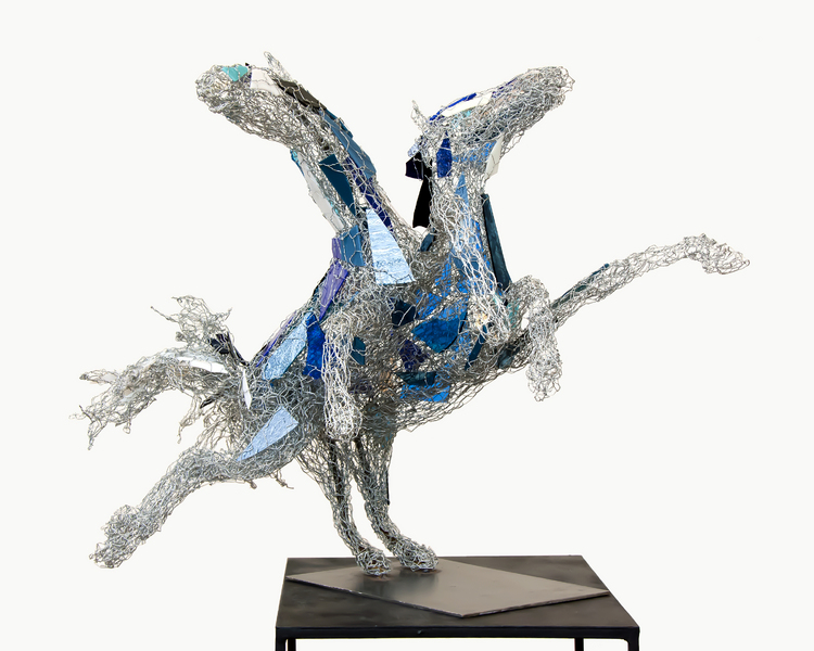 Riders of the Blue Spirit, 2016.
Metal, glass.
29 x 40 x 29 in. : Horses : Joan Danziger