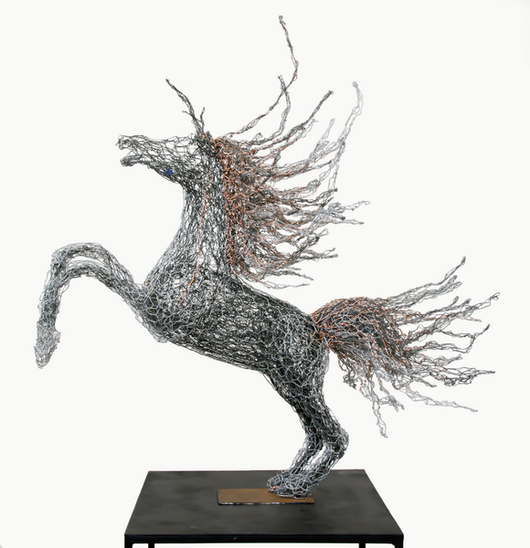 Spirit Lightning, 2016.
Metal, copper wire.
35 x 33 x 18 in.
Private Collection. : Horses : Joan Danziger