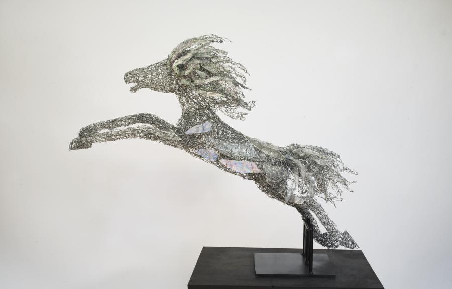 Ghost Horse, 2018
Metal, glass, dichroic glass.
29 x 34 x 17 in.
Private collection. : Horses : Joan Danziger