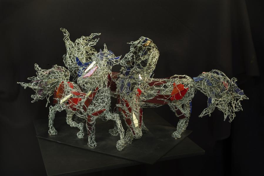 Red Horses, 2017.
Metal, glass.
13 x 30 x 15 in. : Horses : Joan Danziger
